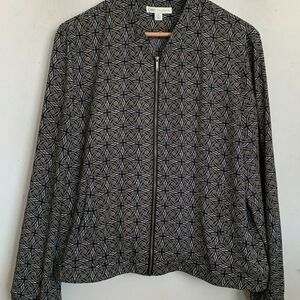 Cato Black and Gray Patterned Bomber Jacket